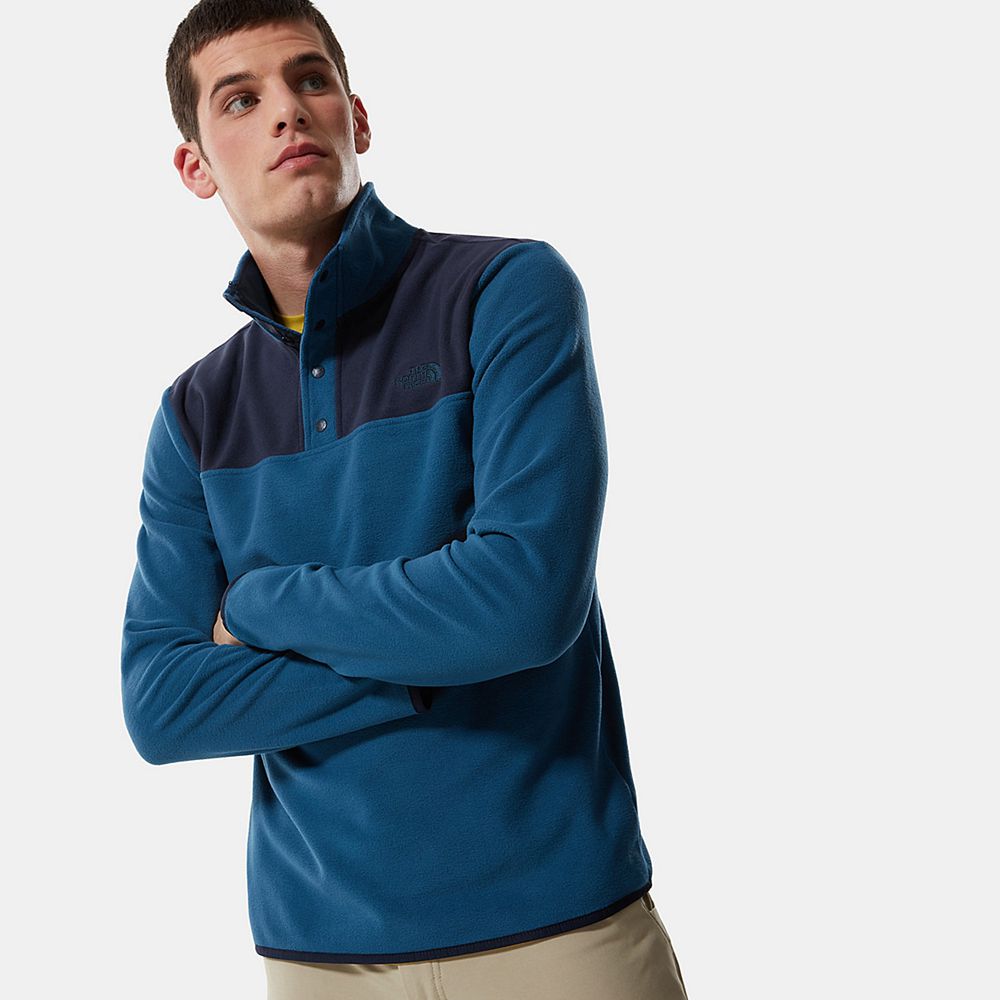 The North Face Fleece Mens Australia - The North Face Tka Glacier Snap-Neck Blue / Navy Hiking (AYE-